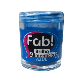Pó Brilho Alimentício Azul 3g - Fab