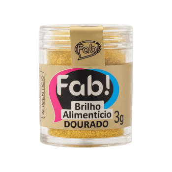 Pó Brilho Alimentício Dourado 3g - Fab