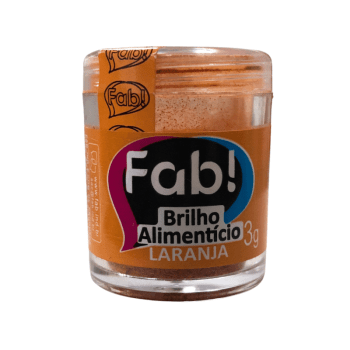 Pó Brilho Alimentício Laranja 3g - Fab