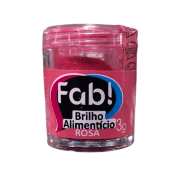 Pó Brilho Alimentício Rosa 3g - Fab
