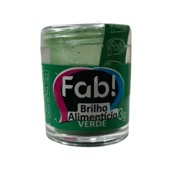 Pó Brilho Alimentício Verde 3g - Fab