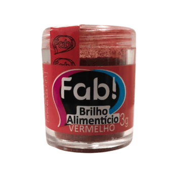 Pó Brilho Alimentício Vermelho 3g - Fab