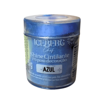 Pó para Decoração Alimentício Cintilante Azul - Iceberge  