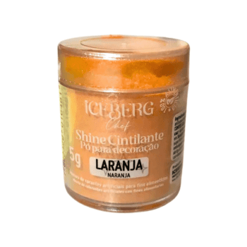 Pó para Decoração Alimentício Cintilante Laranja - Iceberge  