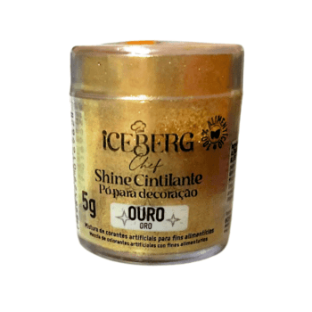 Pó para Decoração Alimentício Cintilante Ouro - Iceberge  