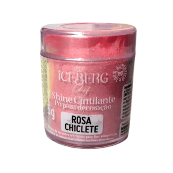 Pó para Decoração Alimentício Cintilante Rosa Chiclete - Iceberge  