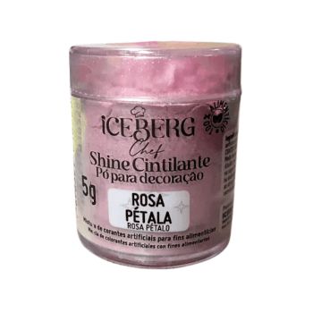 Pó para Decoração Alimentício Cintilante Rosa Pétala - Iceberge  