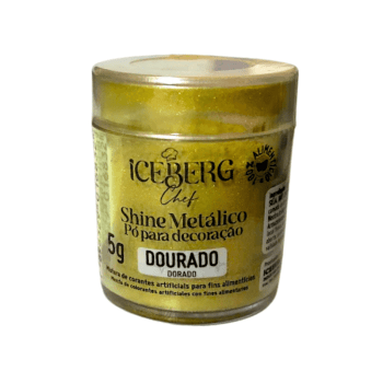 Pó para Decoração Alimentício Metálico Dourado - Iceberge  