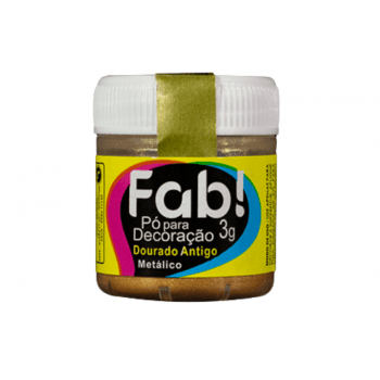 Pó para Decoração Dourado Antigo Metálico 3g - Fab!