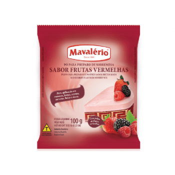 Pó para Sobremesa Sabor Frutas Vermelhas 100g - Mavalério