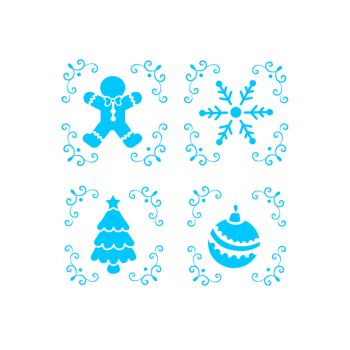 Stencil Mini Natal 2 c/ 4 peças - BlueStar