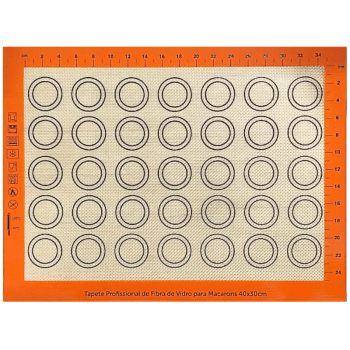 Tapete de Silicone Fibra de Vidro para Macaron 40x30 cm - Prime Chef