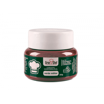 Corante em Pó Hidrossolúvel Verde Militar 30g - Gran Chef