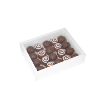 Caixa Alta c/ Moldura Branca para 20 Doces 150g e  250g c/ 10 unidades  - Ideia Embalagens 