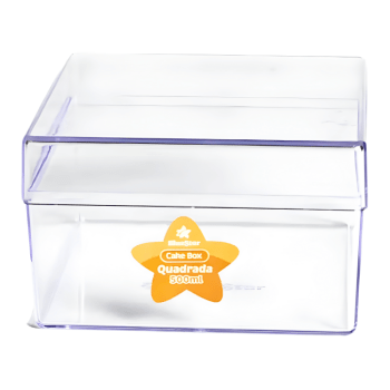 Caixa Cake Box Quadrada 11,2x11,2x6,8cm 500 ml - BlueStar