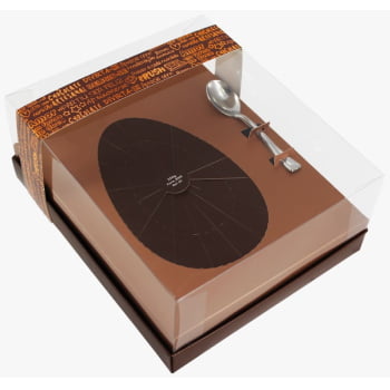 Caixa Classic para Meio Ovo cor Bronze 350g Desmontada c/ 5 unidades - Ideia Embalagens 