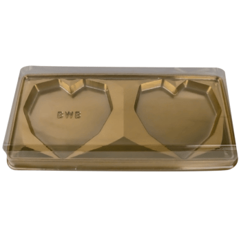 Caixa Coração Lapidado Dourado 200g c/ 2 Cavidades N14050 - Bwb