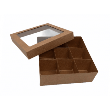 Caixa para Doces Kraft 12x12x4 cm - Agabox