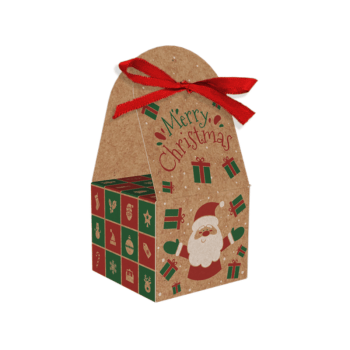Caixa para 1 Doce Natal Kraft 5x5x4 cm c/10 unidades - Ideia Embalagens