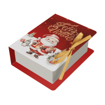 Caixa para 4 Doces Livro Natal Encantado 8x9,5x4 cm c/10 unidades - Ideia Embalagens