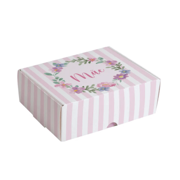 Caixa para 4 Doces Melhor Mãe c/ 10 unidades 9x9x4,5 cm - Cromus