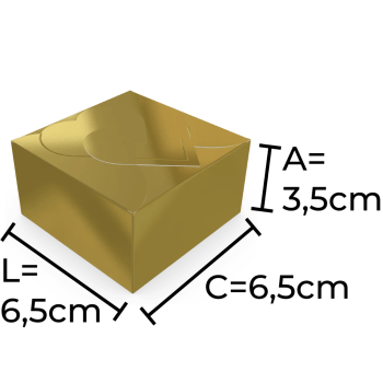 Caixa para 4 Doces Ouro c/ 10 unidades 6,5x6,5x3,5 cm - Ideia Embalagens