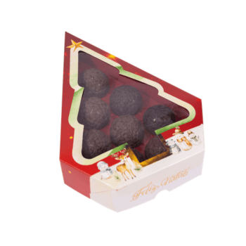 Caixa para 8 Doces Natal Encantado c/Visor 20,5x20,5x4 cm c/5 unidades - Ideia Embalagens