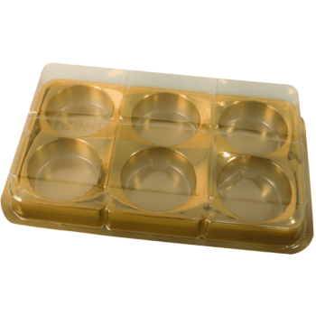Caixa para Degustação Retangular p/ Trufas e Bombons Dourada N14240 - Bwb