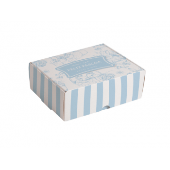 Caixa para Doces Clássico Francês Azul 13x10,6x3,5 cm c/ 10 unidades - Cromus