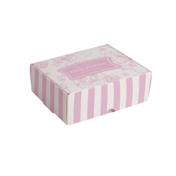 Caixa para Doces Clássico Francês Rosa 13x10,6x3,5 cm c/ 10 unidades - Cromus