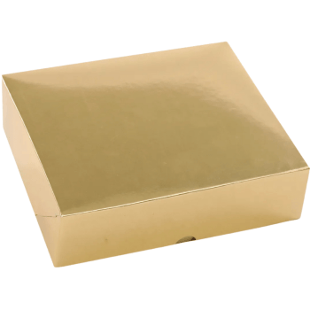Caixa Retangular Presente Laminada Metalizada Ouro 13,5x17x4,5 cm - Cromus