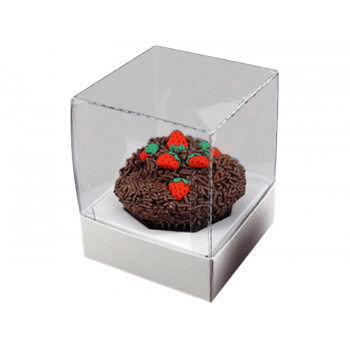 Caixa para Cupcake Branca 10x8x8 cm - Agabox