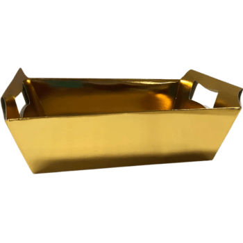 Cesta Cartão Laminada Ouro 19x13x7 cm - Cromus