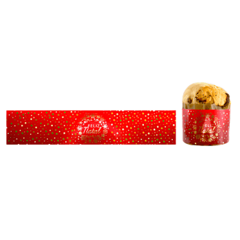 Cinta para Panetone Feliz Natal 27x5 cm c/ 10 unidades - Ideia Embalagens