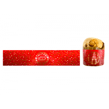 Cinta para Panetone Feliz Natal 46x9 cm c/ 10 unidades - Ideia Embalagens