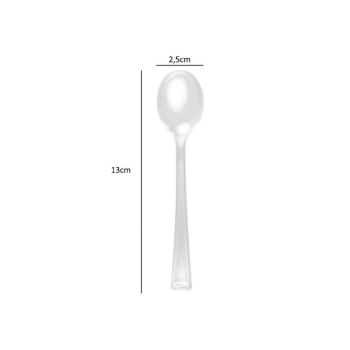 Colher Transparente 13 cm c/ 50 unidades - BlueStar