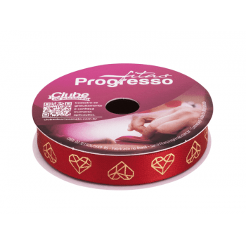 Fita de Cetim Coração n°3 ECF003H Cor 391 - Progresso