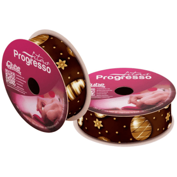 Fita de Cetim Decorativa Páscoa Ovos Listrados nº 5 ECF005TR Cor 196 - Progresso