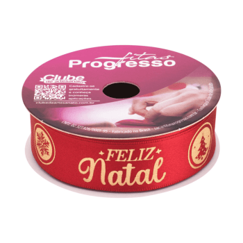 Fita de Cetim Feliz Natal n°05 ECF005H Cor 938 - Progresso