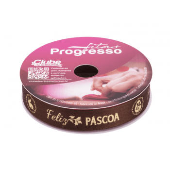 Fita de Cetim Feliz Páscoa n°3 ECF003H Cor 409 - Progresso 