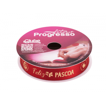 Fita de Cetim Feliz Páscoa n°3 ECF003H Cor 411 - Progresso