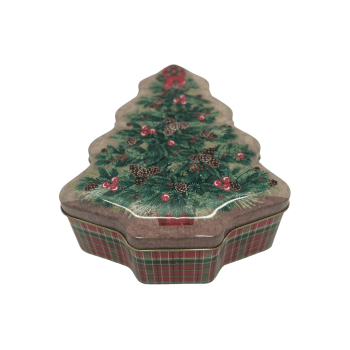 Lata Árvore de Natal com Pinhas 18x15x6,3 cm - Zein