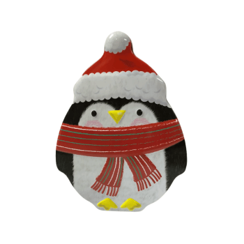 Lata Natal Divertida Pinguim com Tampa 11x14,5x5 cm - Zein