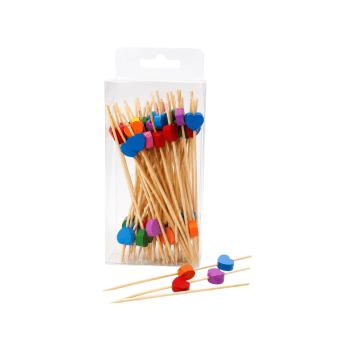 Palitos Aperitivos Bambu Love Colorido 12 cm c/ 50 unidades - Tuut