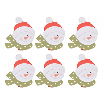 Pregador Boneco de Neve 5x3 cm c/ 6 unidades - Zein