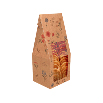 Saco c/ Visor Practice Flor Campo Kraft 8x7x19 cm - Ideia Embalagens Leve 