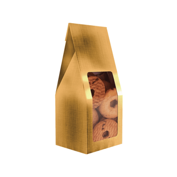 Saco c/ Visor Practice Laminado Ouro 8x7x19 cm - Ideia Embalagens
