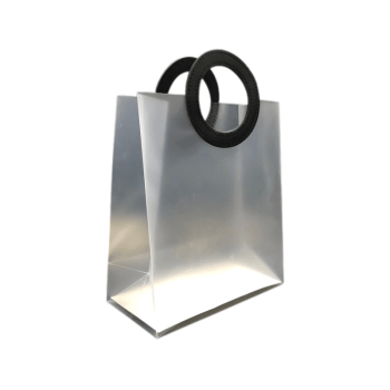 Sacola Transparente c/ Alça em Courino Preto 19,5x9,5x23 cm