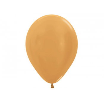 Balão Látex Redondo Metal Dourado 13 cm c/ 50 unidades - Cromus 