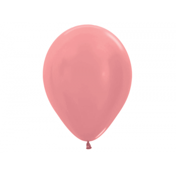 Balão Látex Redondo Metal Rose Gold 13 cm c/ 50 unidades - Cromus 